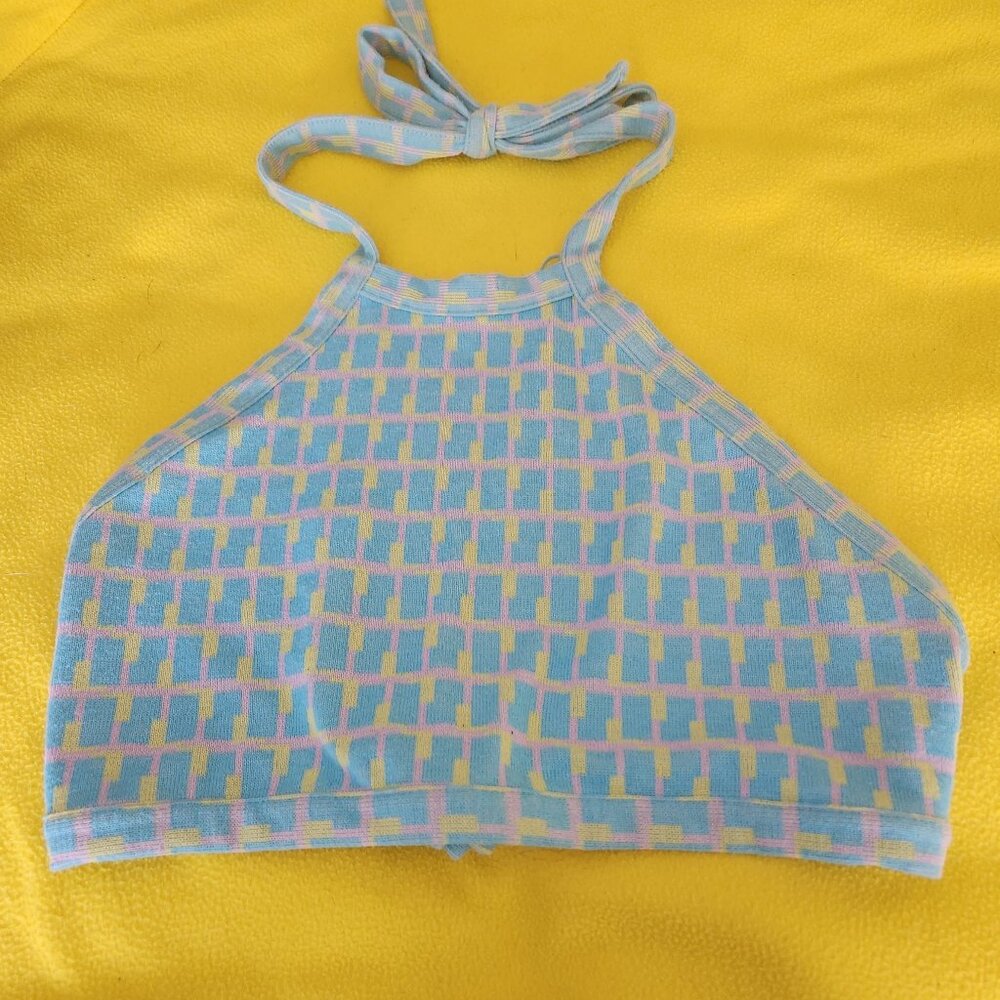 G29  Zara - soft n stretchy cute Halter Top - ties = perfect fit open back